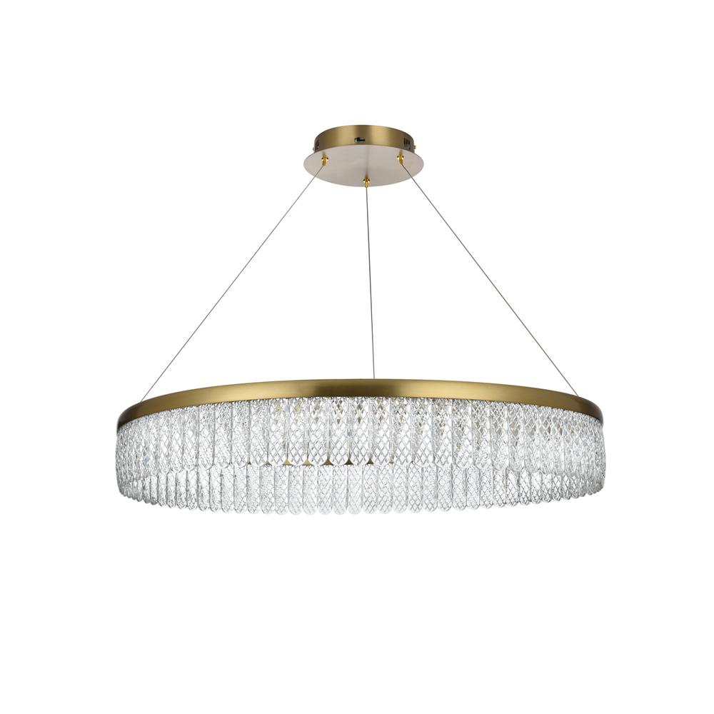 Rune 32 Inch Adjustable Led Chandelier In Satin Gold. Picture 8