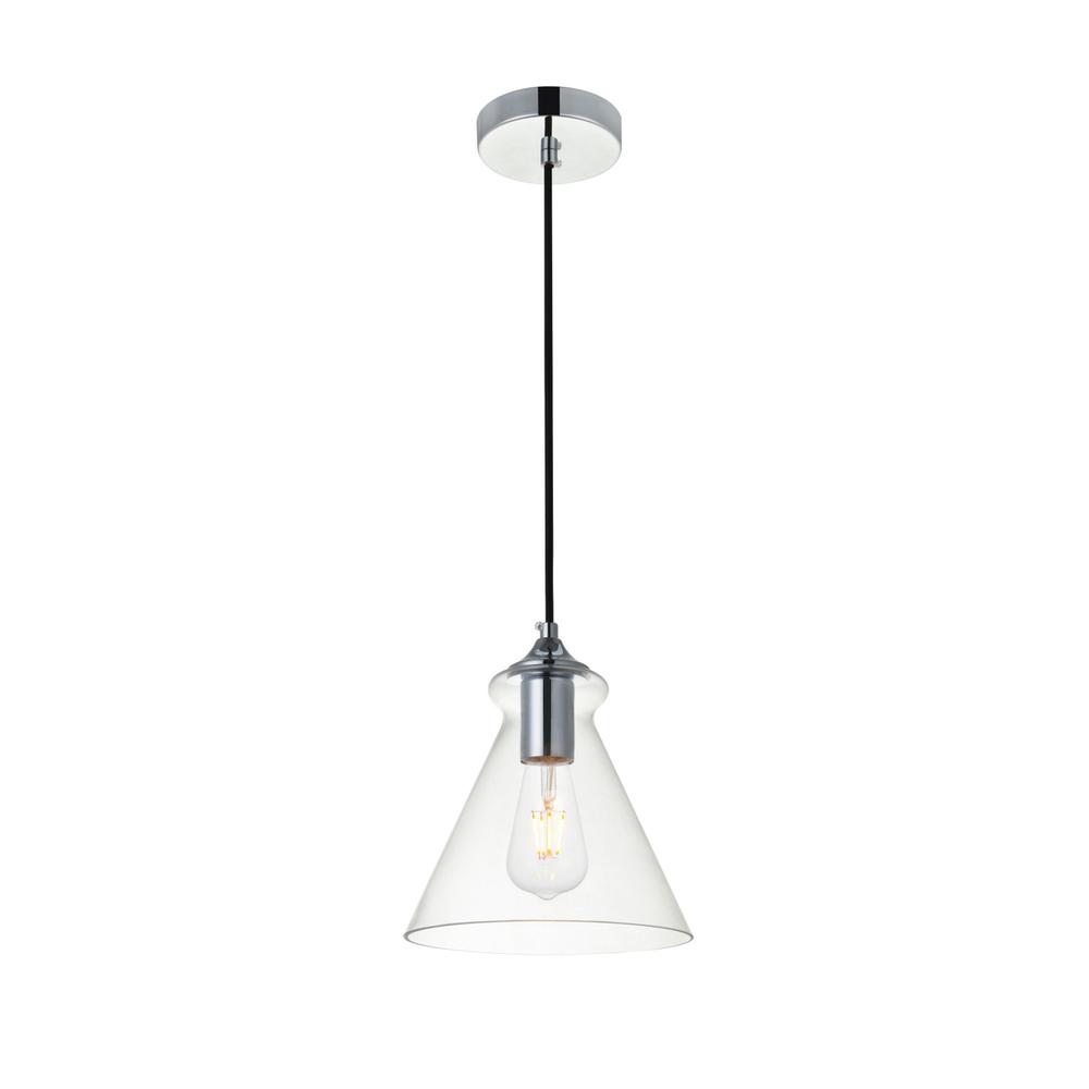 Destry 1 Light Chrome Pendant With Clear Glass. Picture 2
