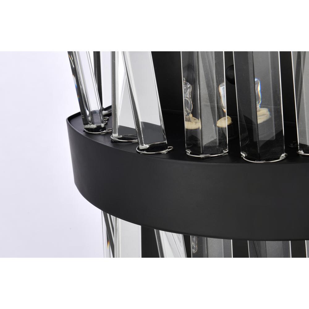 Serephina 8 Inch Crystal Bath Sconce In Black. Picture 4