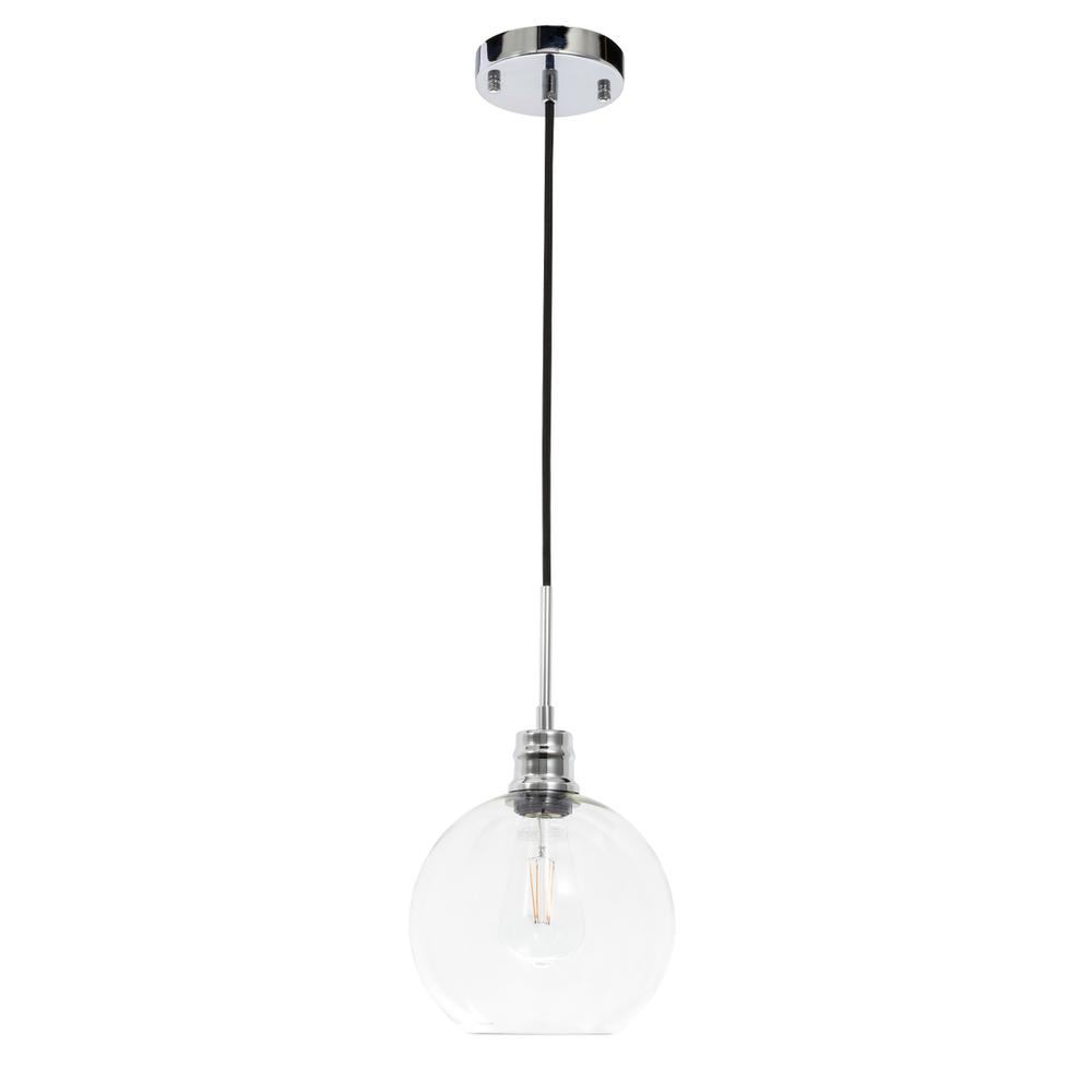 Emett 1 Light Chrome And Clear Glass Pendant. Picture 4