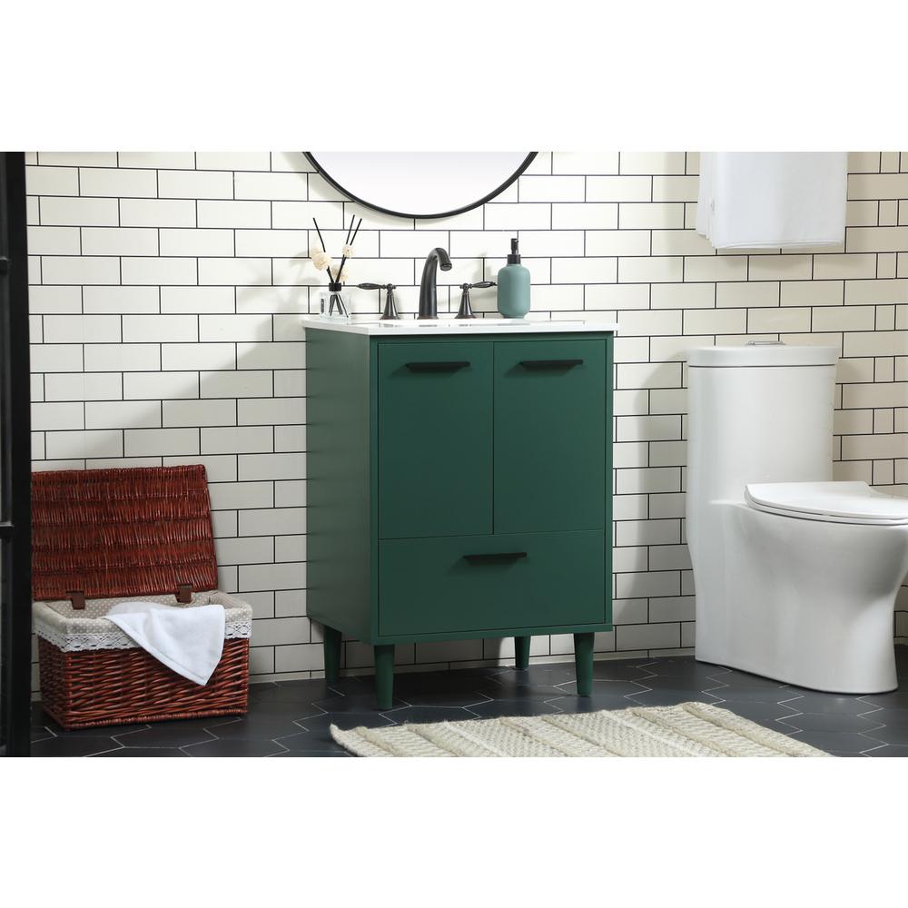 24 Inch Bathroom Vanity In Green. Picture 2