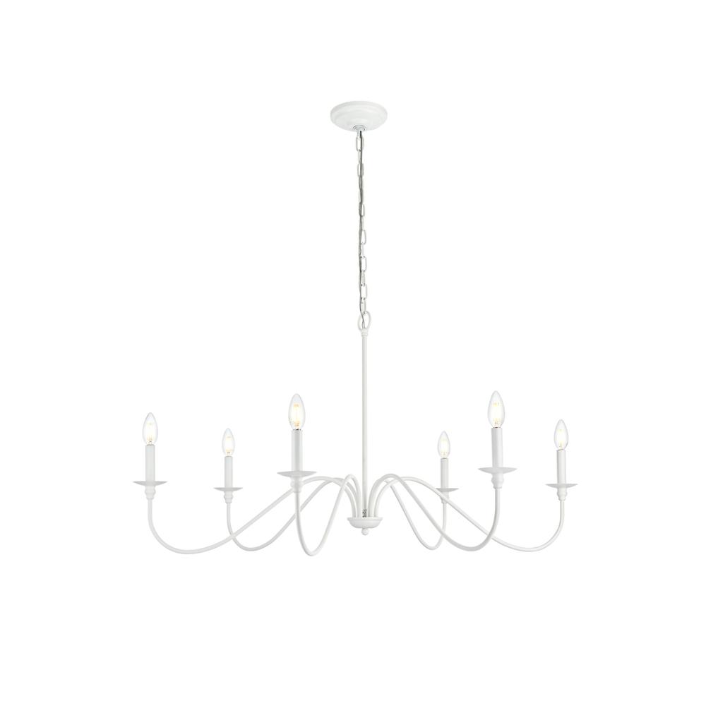 Rohan 42 Inch Chandelier In White. Picture 1