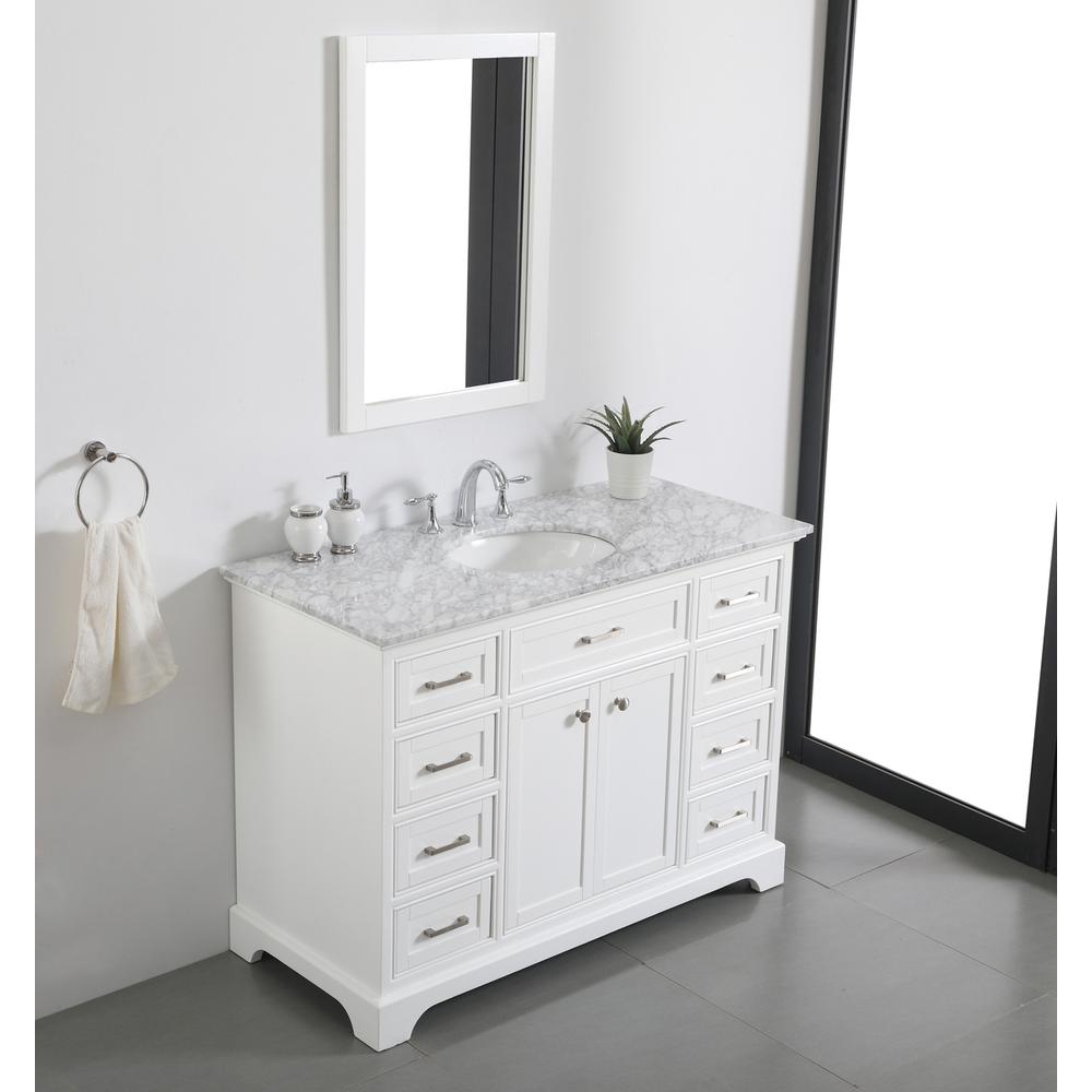 48 In. Single Bathroom Vanity Set In White. Picture 3