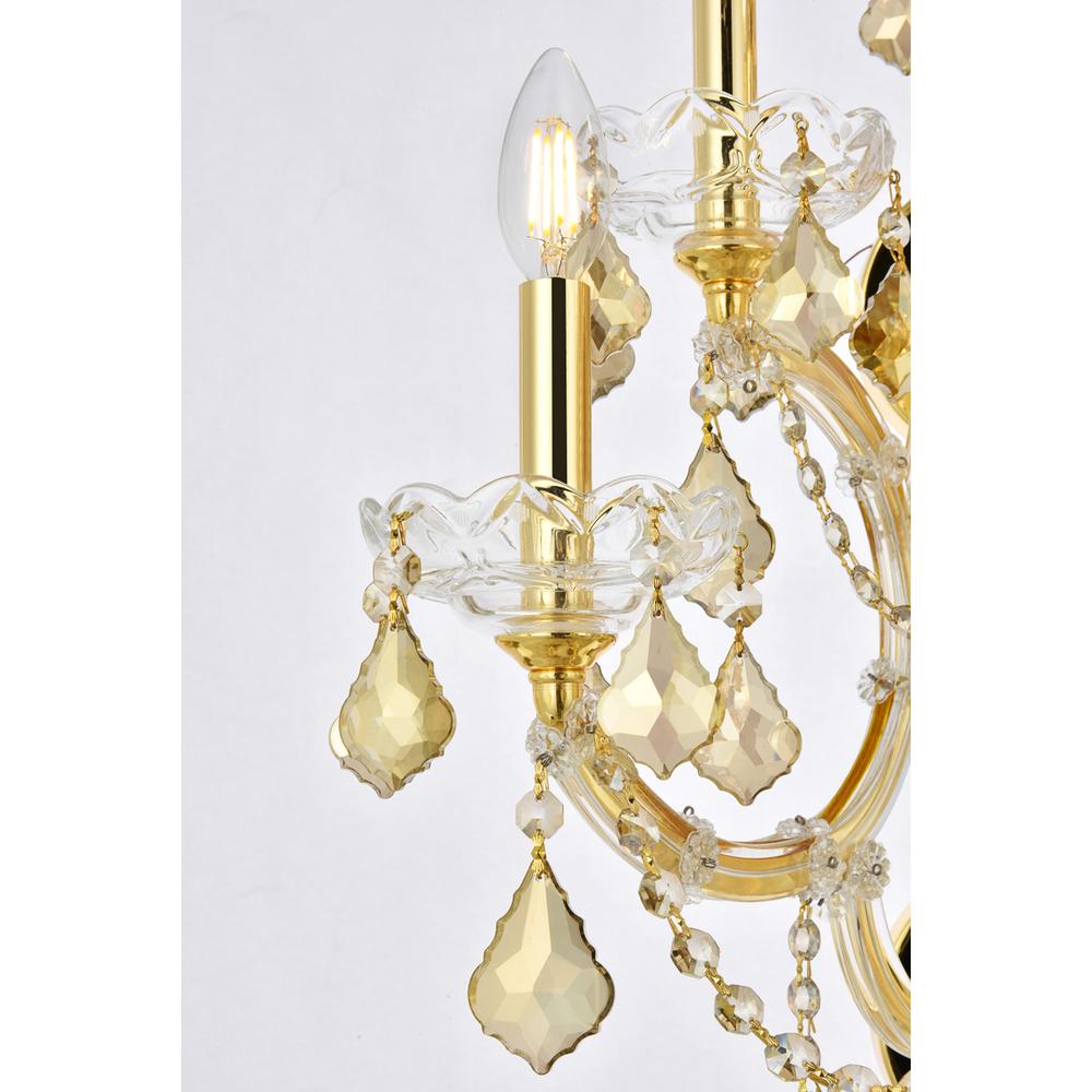 Maria Theresa 7 Light Gold Wall Sconce Golden Teak (Smoky) Royal Cut Crystal. Picture 3
