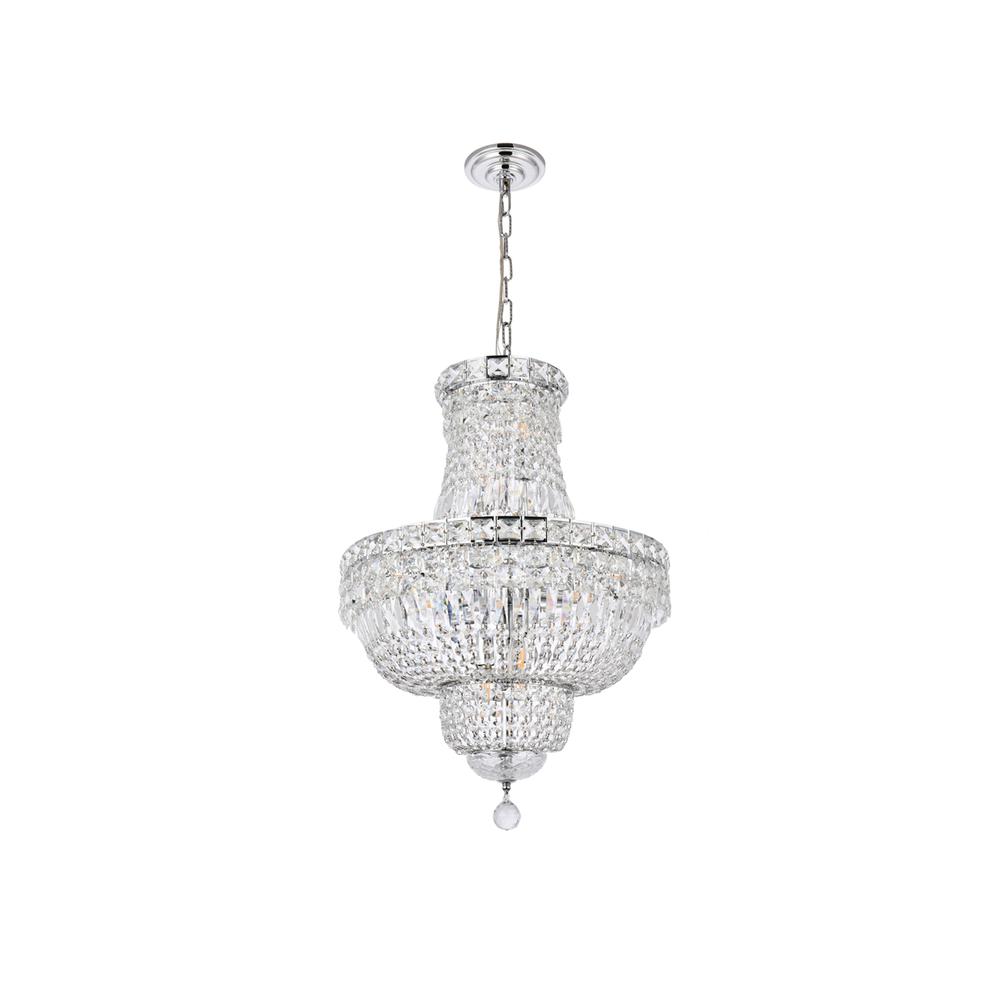 Tranquil 12 Light Chrome Pendant Clear Royal Cut Crystal. Picture 6