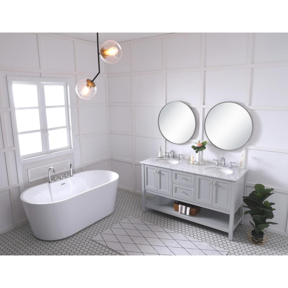60 In. Double Sink Bathroom Vanity Set In Grey. Picture 11