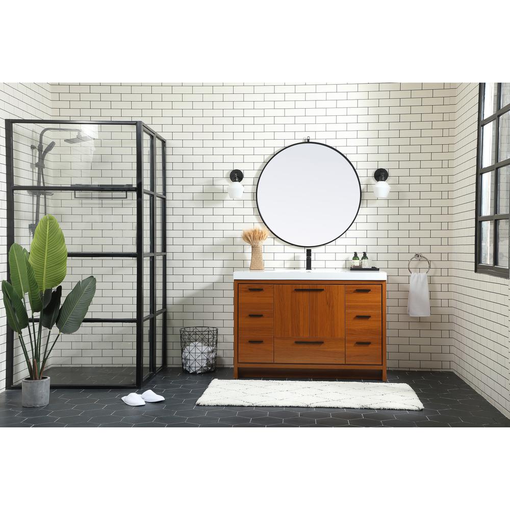 48 Inch Single Bathroom Vanity In Teak. Picture 4