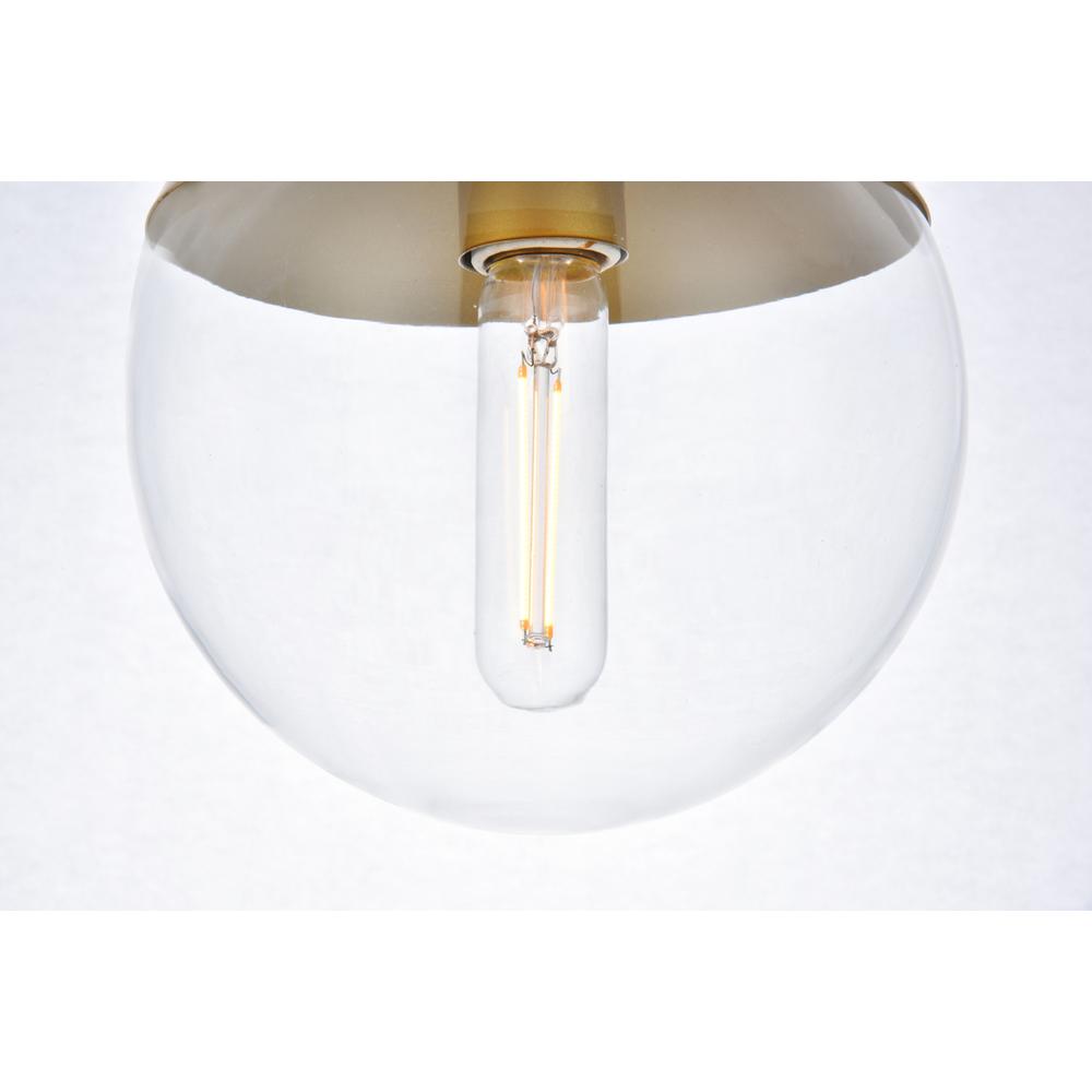 Eclipse 1 Light Brass Plug In Pendant With Clear Glass. Picture 3