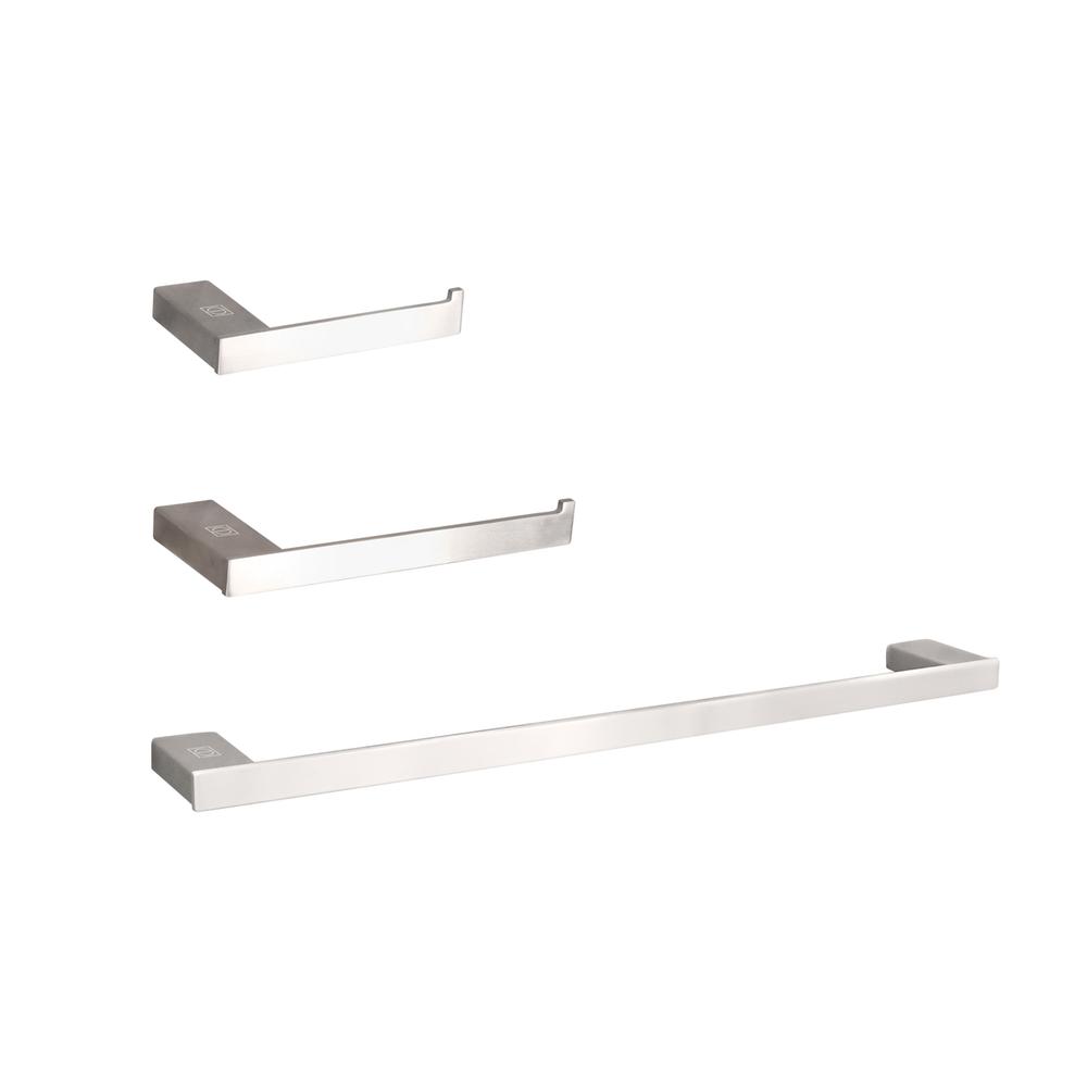 Sofia 3-Piece Bathroom Hardware Set In Brushed Nickel. Picture 1