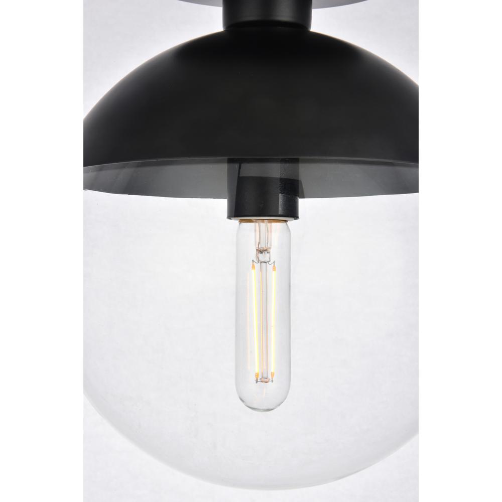 Eclipse 1 Light Black Flush Mount With Clear Glass. Picture 5