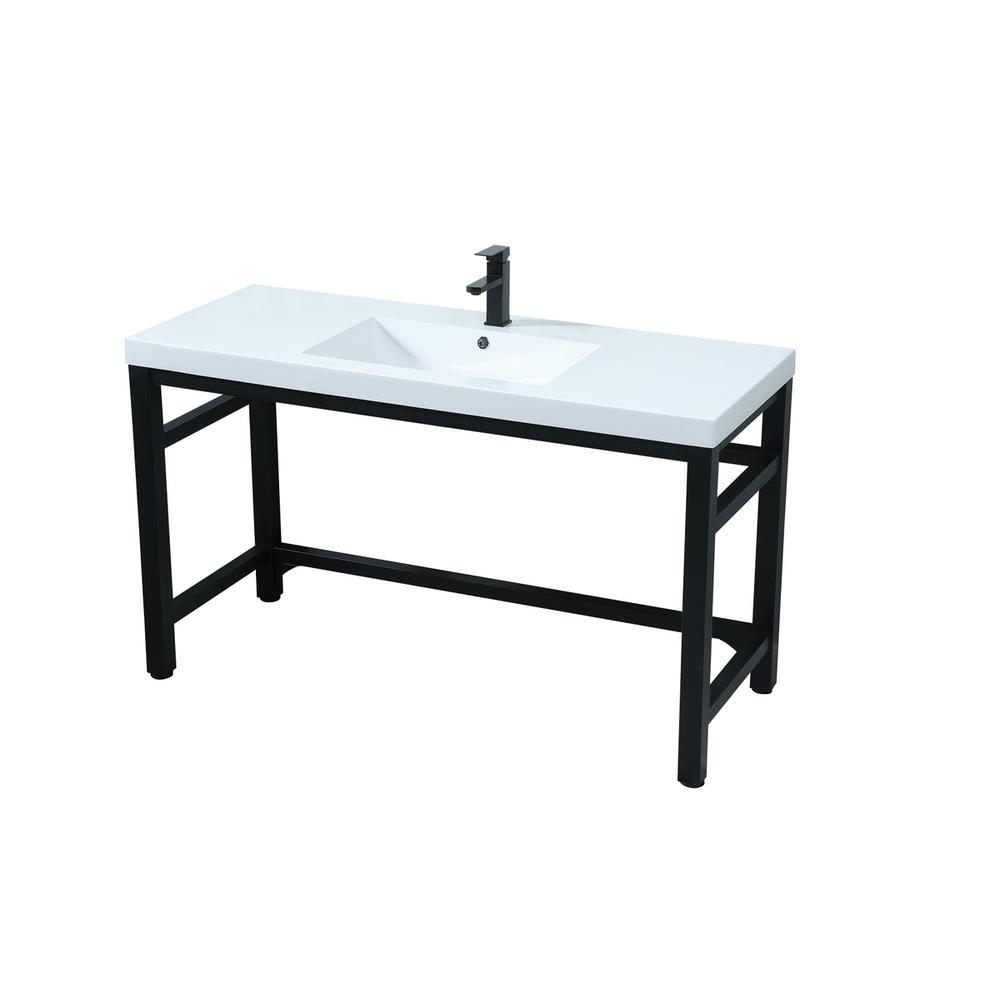 54 Inch Ada Compliant Single Bathroom Metal Vanity In Black. Picture 8