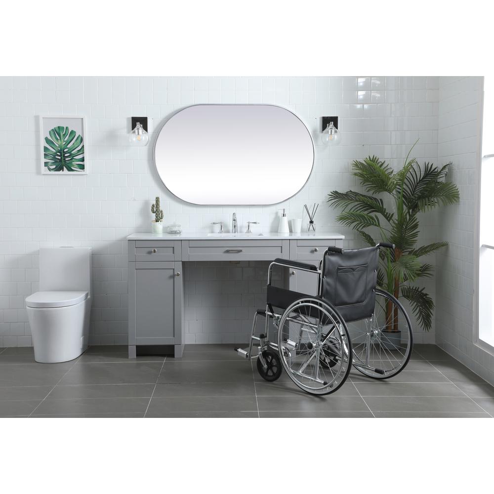 60 Inch Ada Compliant Bathroom Vanity In Grey. Picture 4