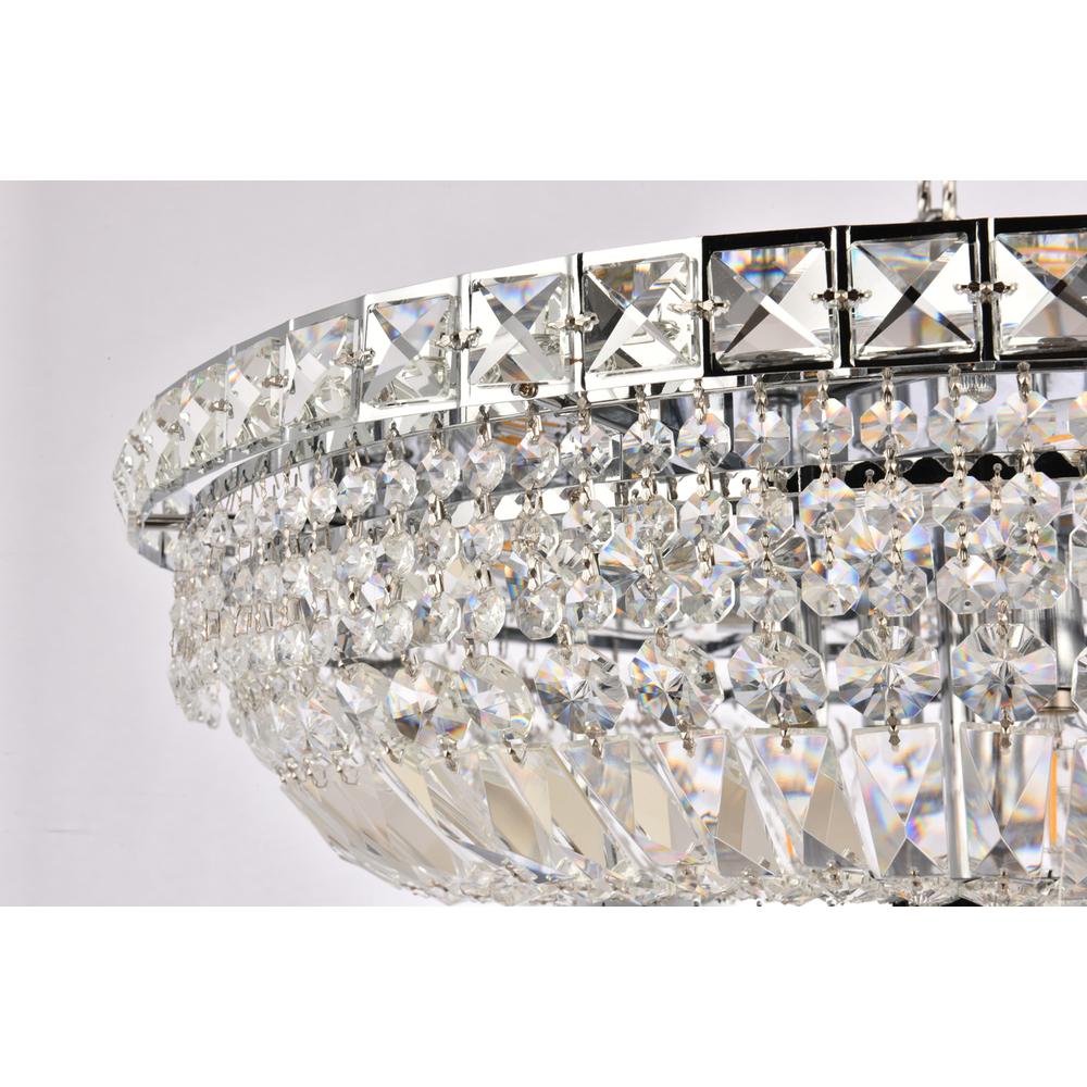 Tranquil 12 Light Chrome Flush Mount Clear Royal Cut Crystal. Picture 4
