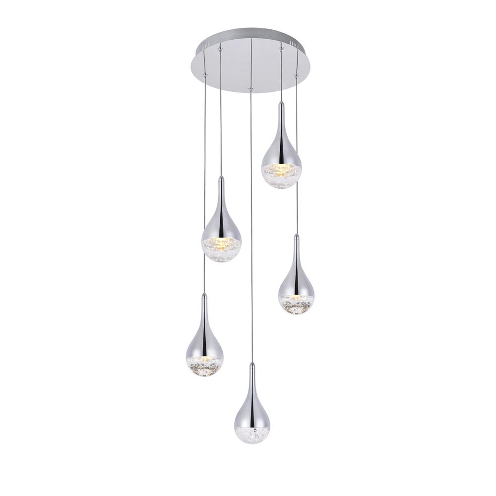 Amherst Collection Led 5-Light Chandelier 15In X 9In Chrome Finish. Picture 2