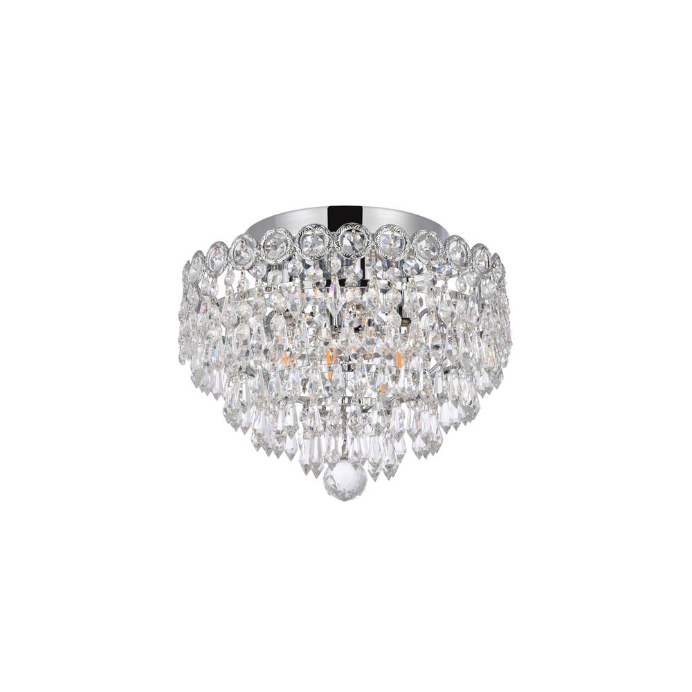 Century 4 Light Chrome Flush Mount Clear Royal Cut Crystal. Picture 6