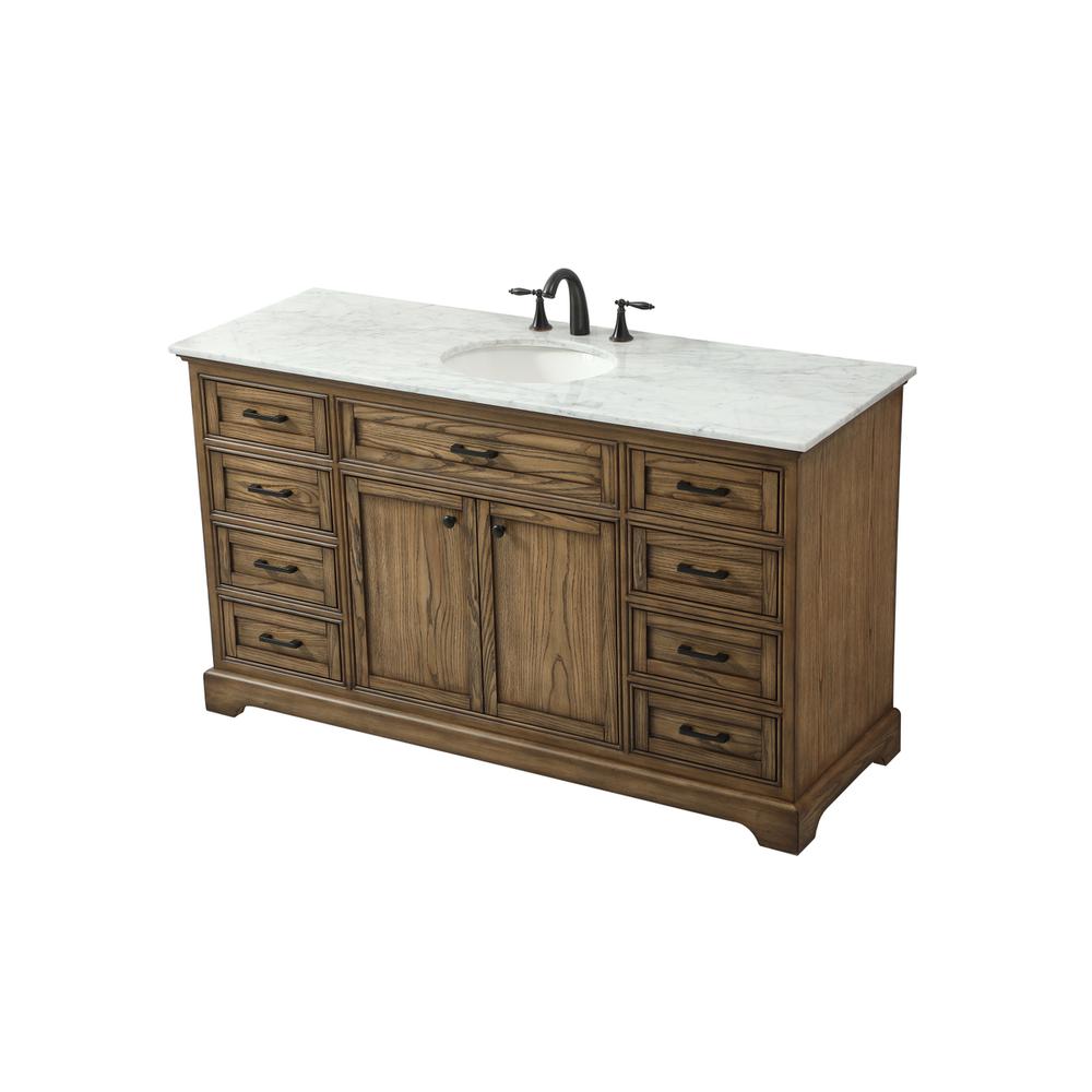 60 Inch Single Bathroom Vanity In Driftwood. Picture 8