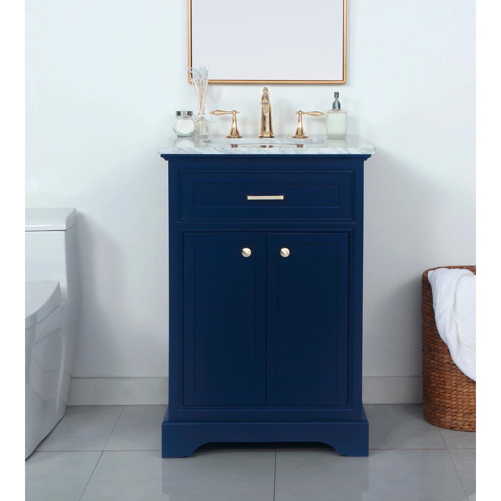 24 Inch Single Bathroom Vanity In Blue. Picture 2