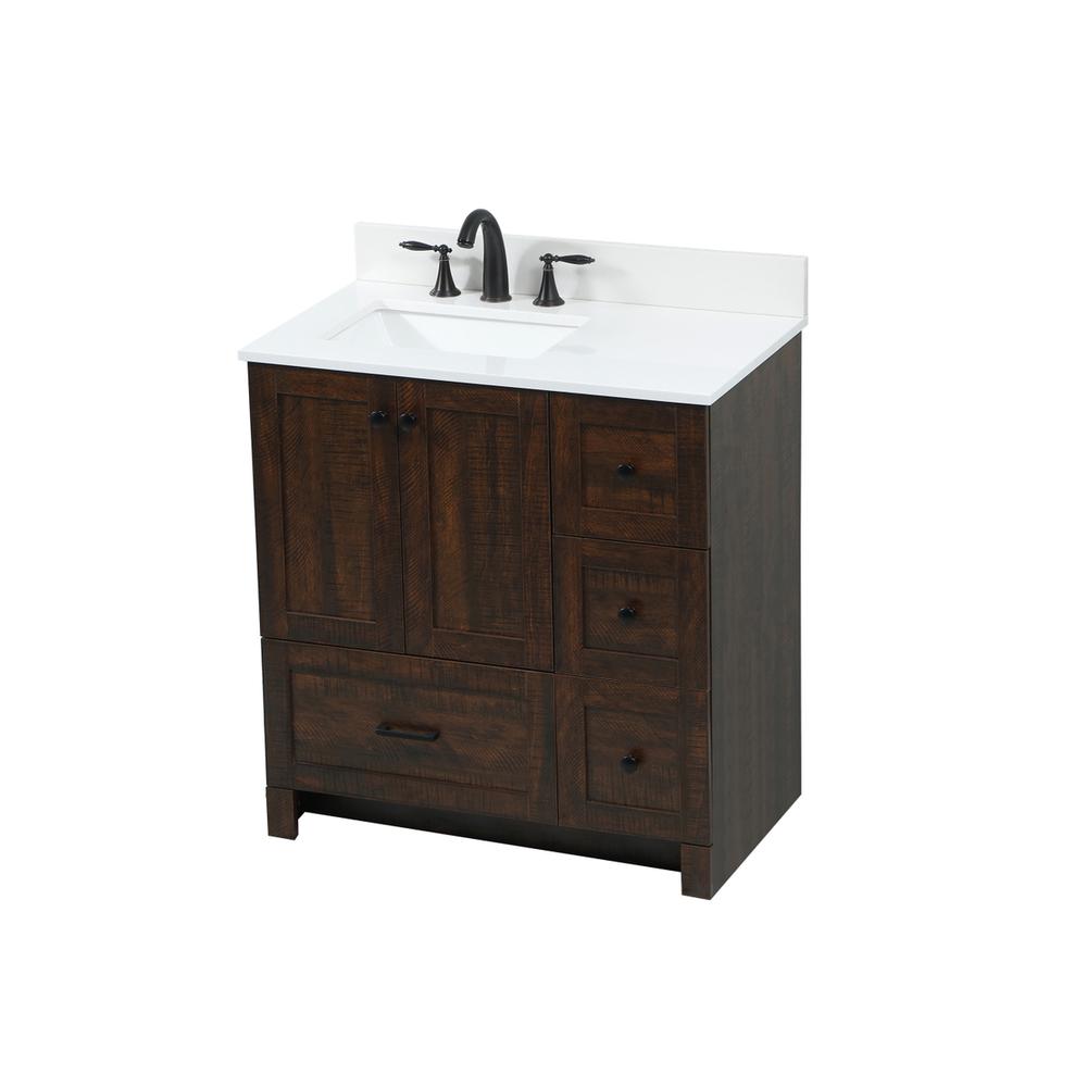 32 Inch Single Bathroom Vanity In Expresso With Backsplash. Picture 8