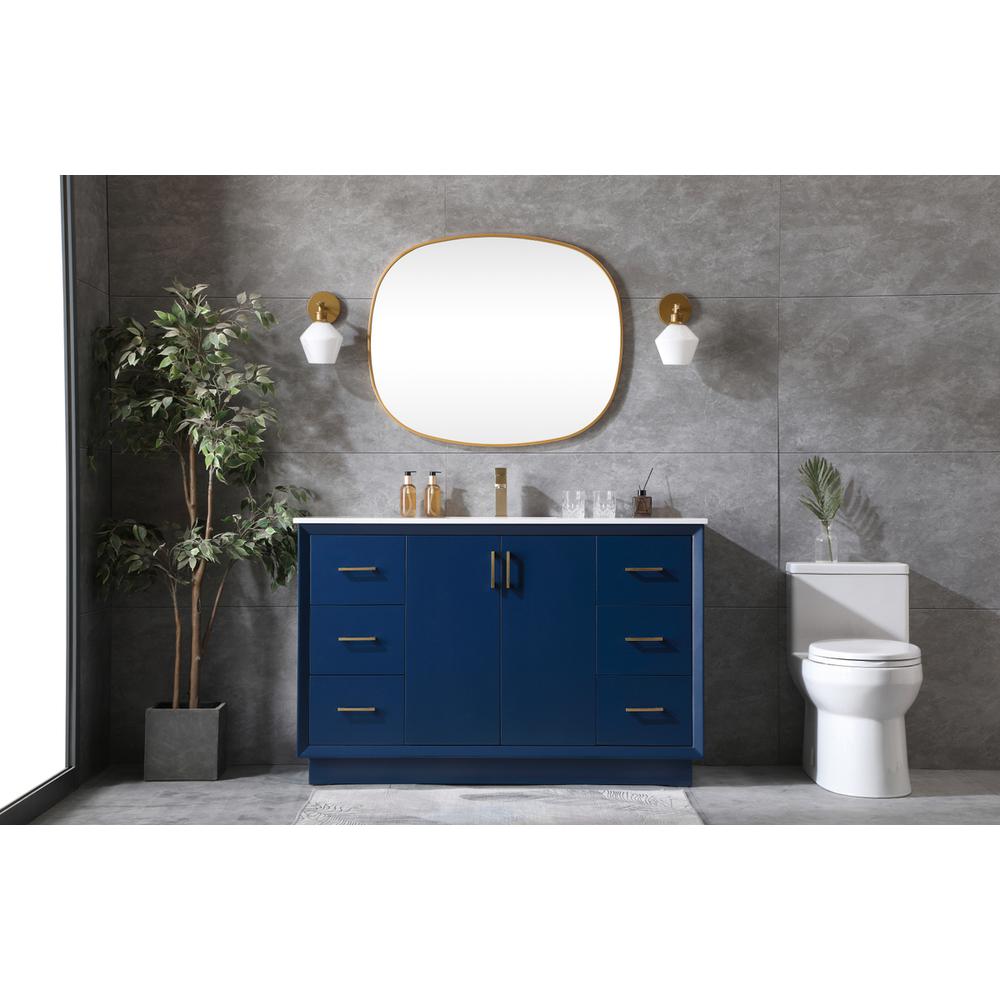 54 Inch Single Bathroom Vanity In Blue. Picture 4