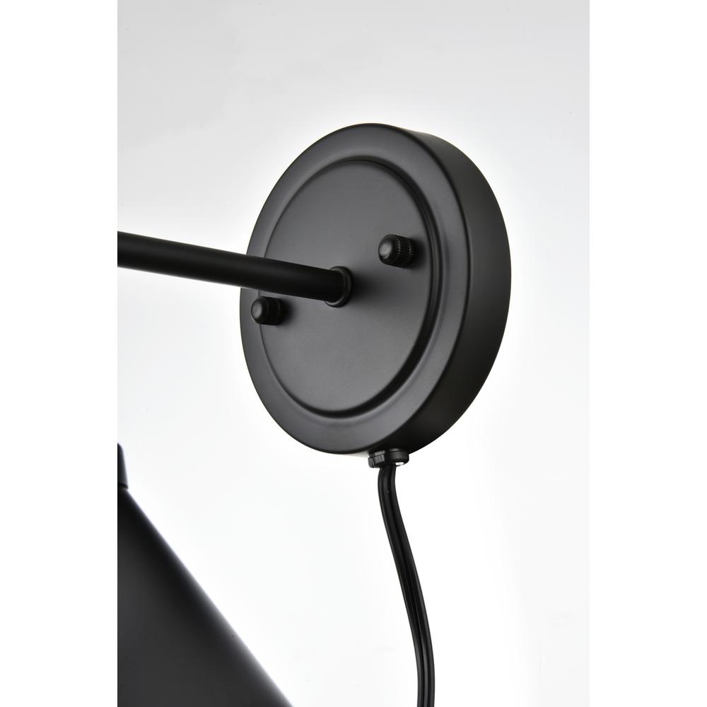 Blaise 1 Light Black Plug In Wall Sconce. Picture 5