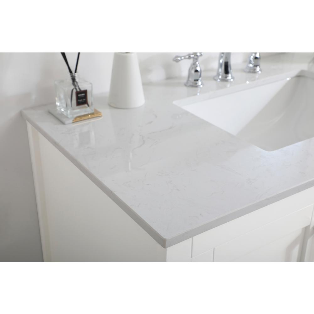42 Inch Single Bathroom Vanity In White. Picture 4