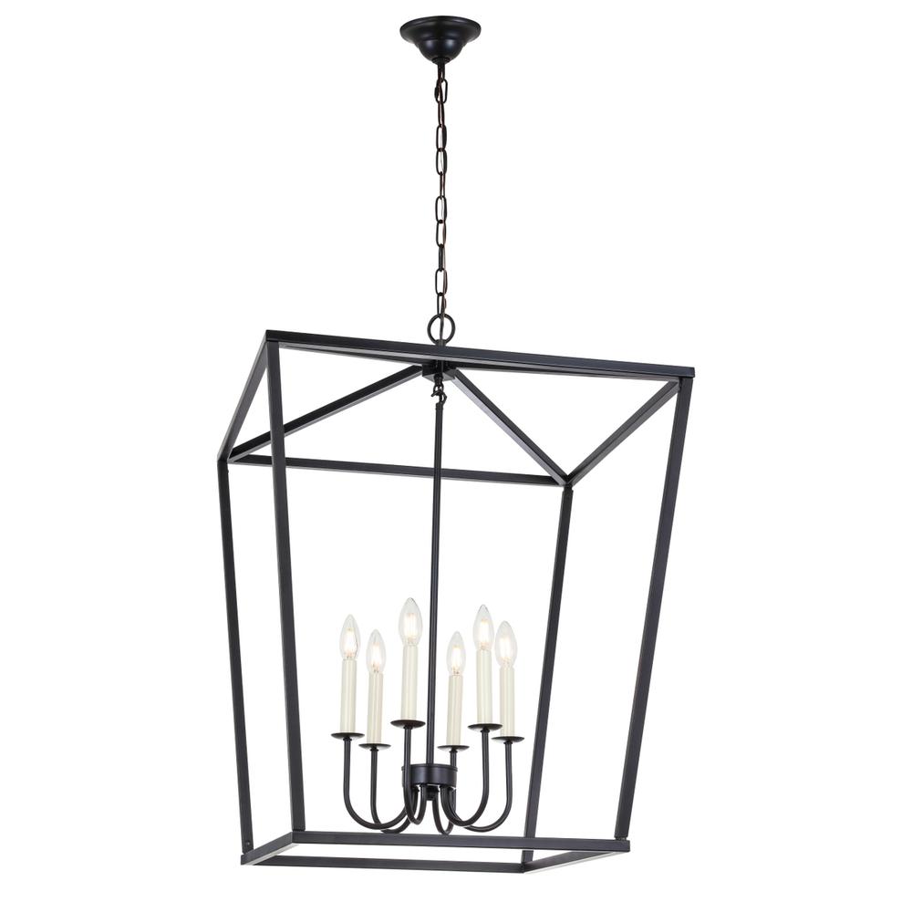 Maddox 6 Light Black Chandelier. Picture 3
