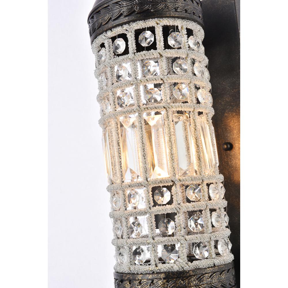 Olivia 1 Light Dark Bronze Wall Sconce Clear Royal Cut Crystal. Picture 5