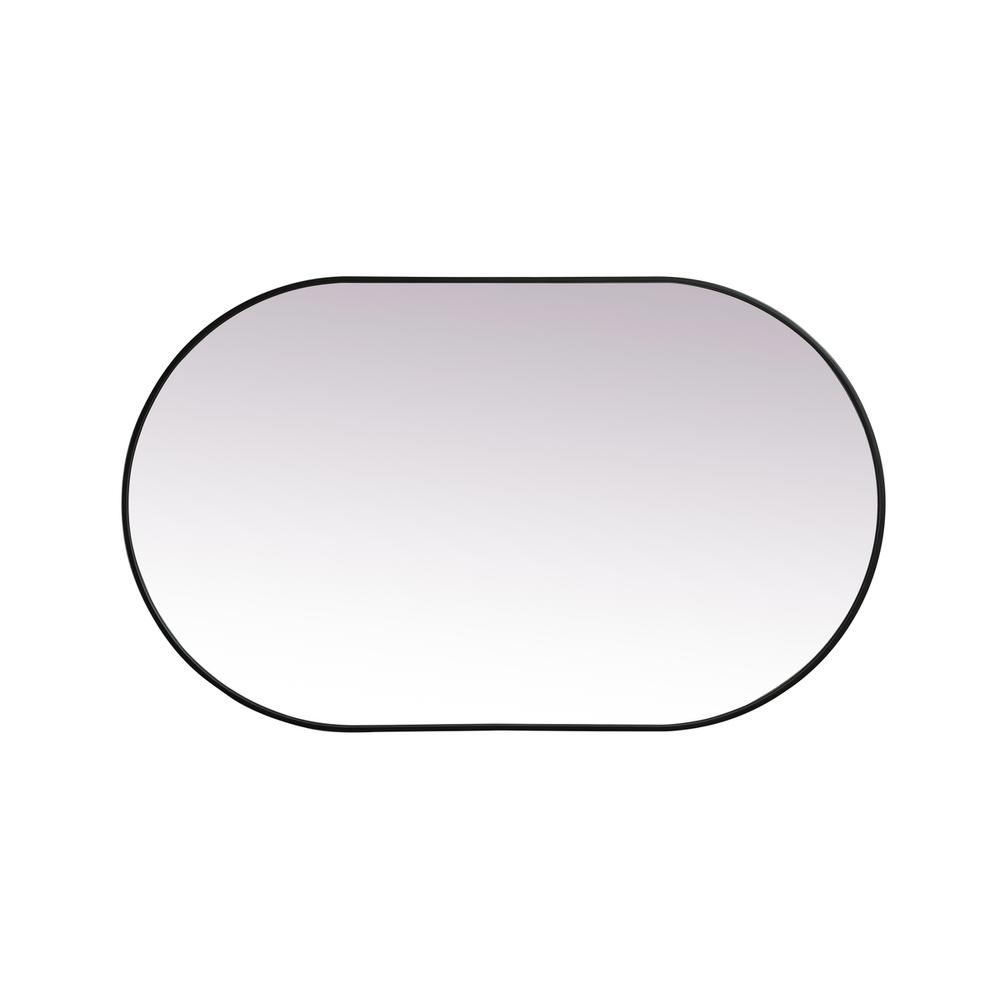 Metal Frame Oval Mirror 36X60 Inch In Black. Picture 8