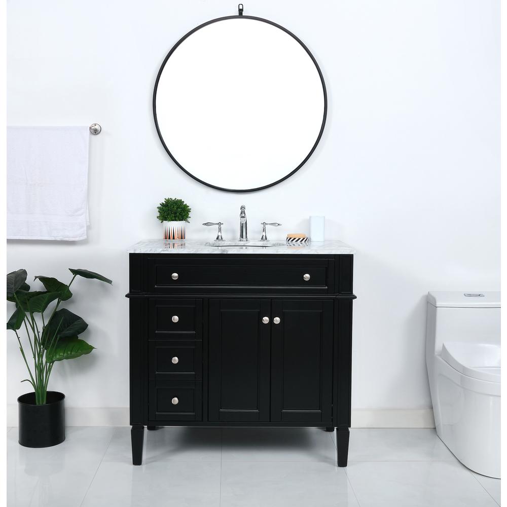 36 Inch Single Bathroom Vanity In Black. Picture 4