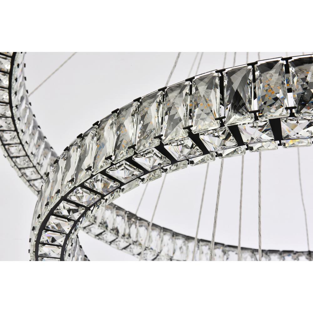 Monroe 41 Inch Led Four Ring Chandelier In Black. Picture 5