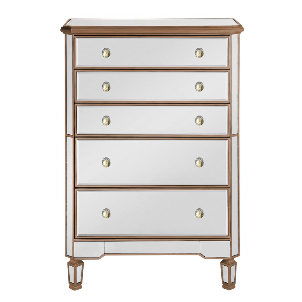 5 Drawer Cabinet 33 In. X 16 In. X 49 In. In Gold Paint. Picture 1