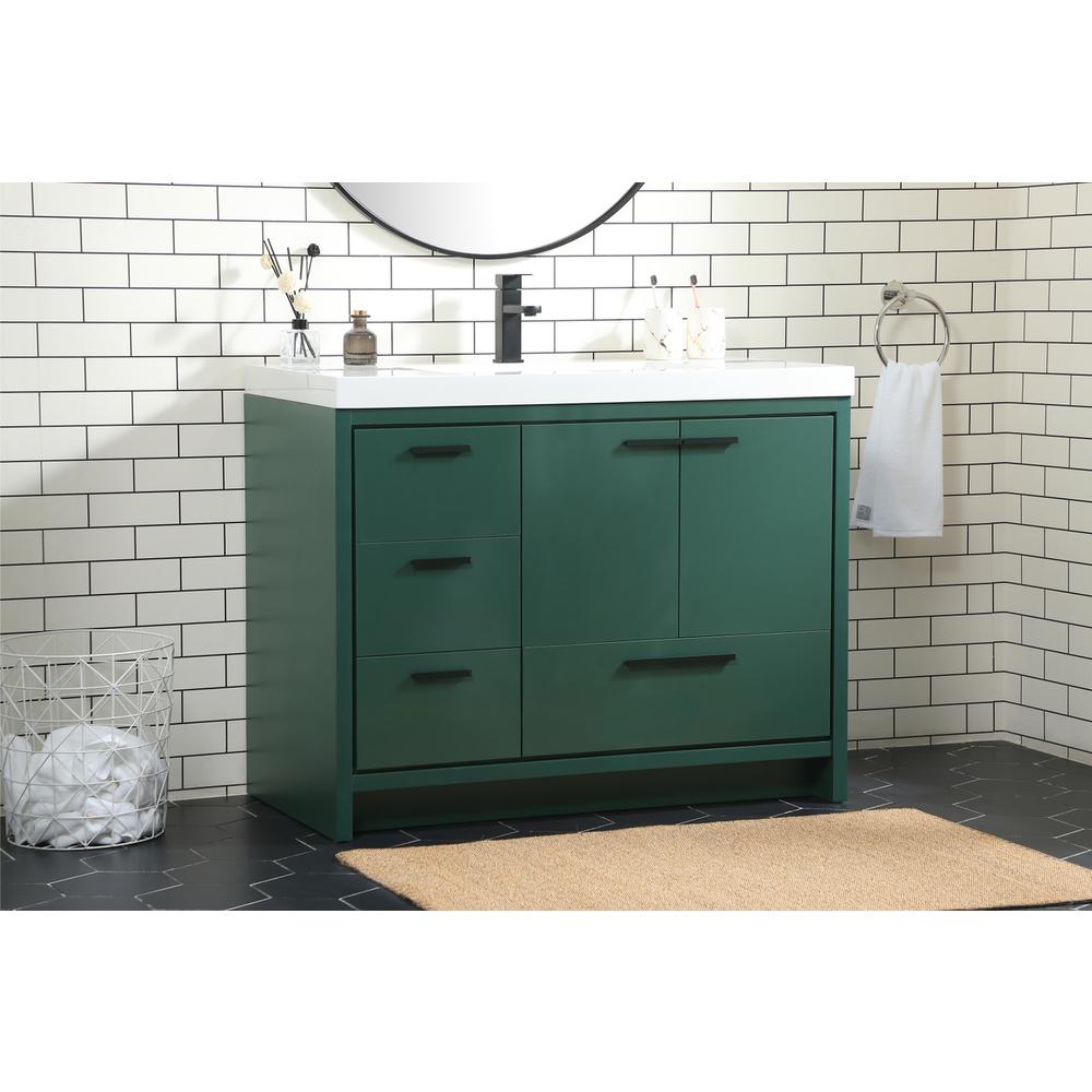 42 Inch Single Bathroom Vanity In Green. Picture 2