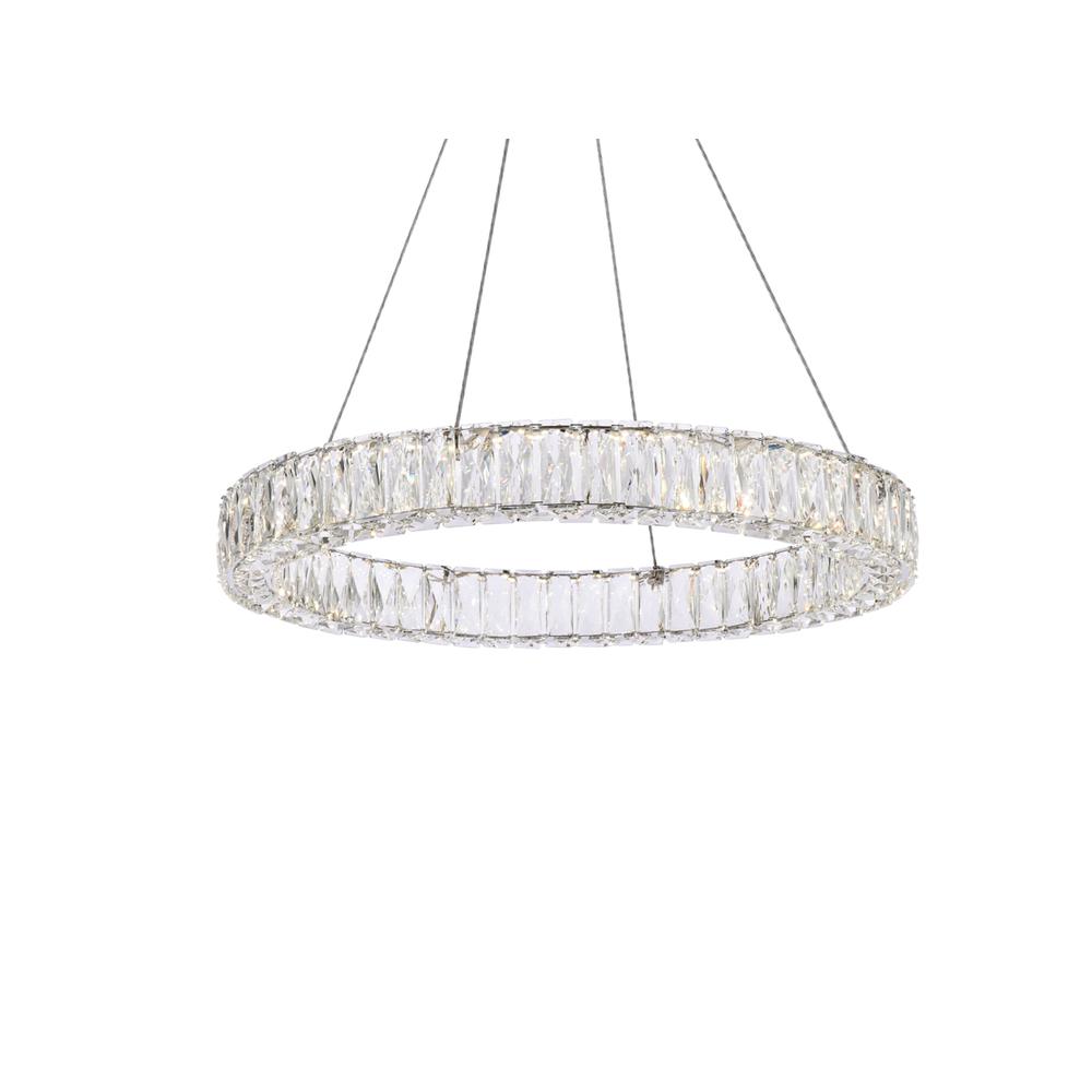 Monroe 26 Inch Led Round Single Pendant In Chrome. Picture 2