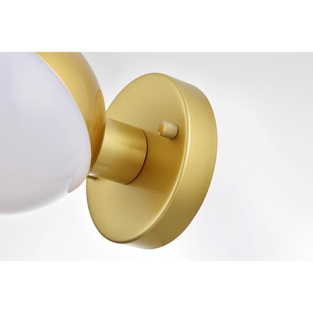 Majesty 1 Light Brass And Frosted White Bath Sconce. Picture 4