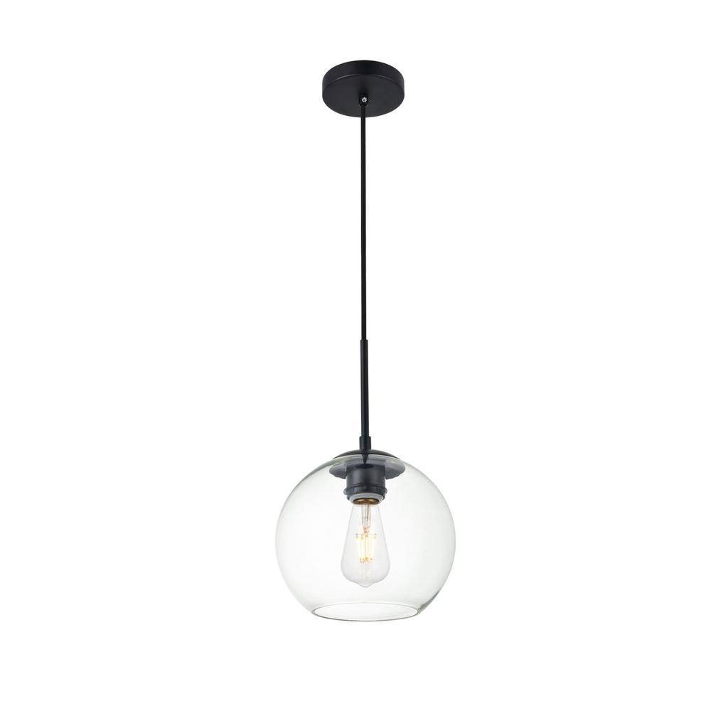 Baxter 1 Light Black Pendant With Clear Glass. Picture 2