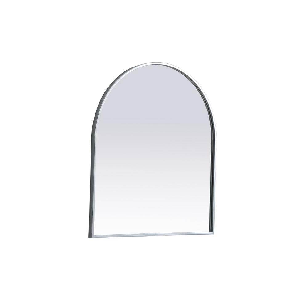 Metal Frame Arch Mirror 27X30 Inch In Silver. Picture 7