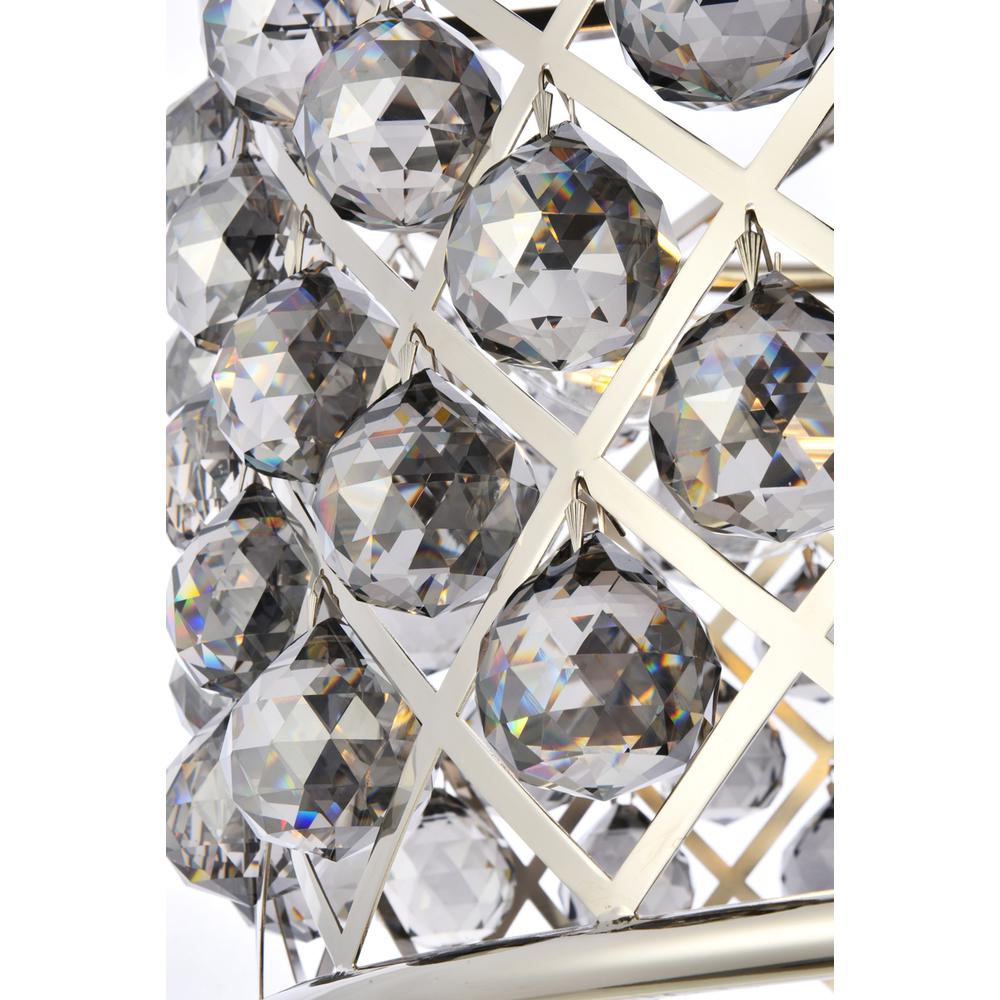 Madison 6 Light Polished Nickel Pendant Silver Shade (Grey) Royal Cut Crystal. Picture 3