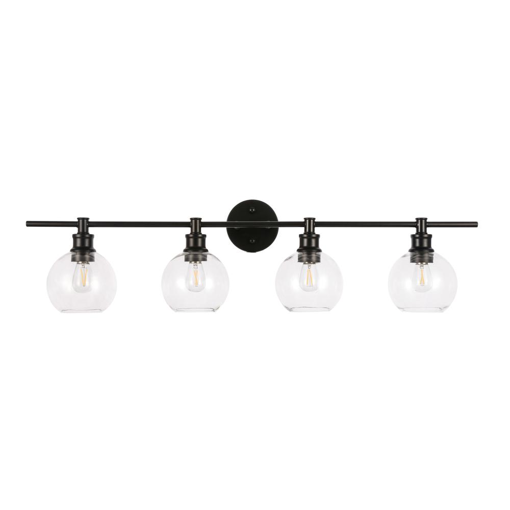 Collier 4 Light Black And Clear Glass Wall Sconce. Picture 10