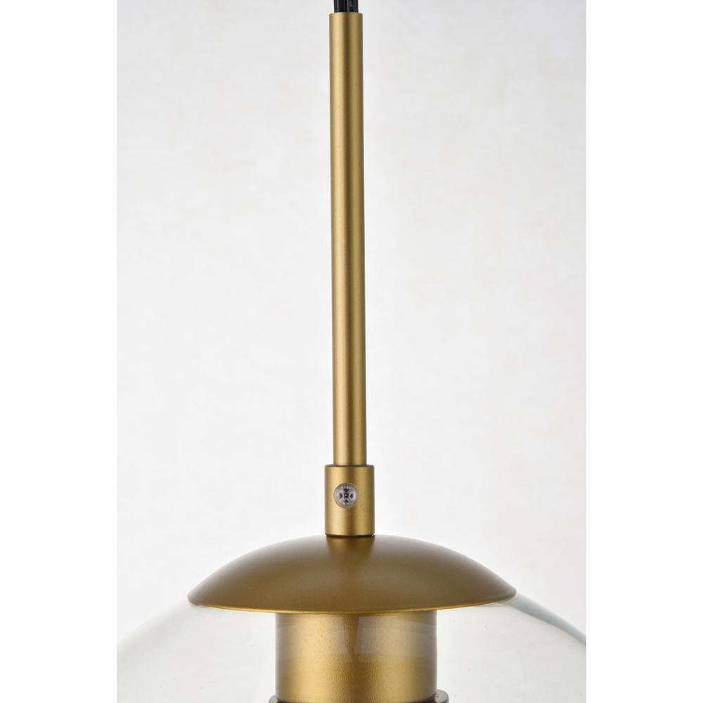 Baxter 1 Light Brass Plug-In Pendant With Clear Glass. Picture 4