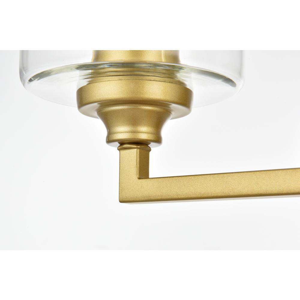 Mayson 2 Light Brass And Clear Bath Sconce. Picture 5