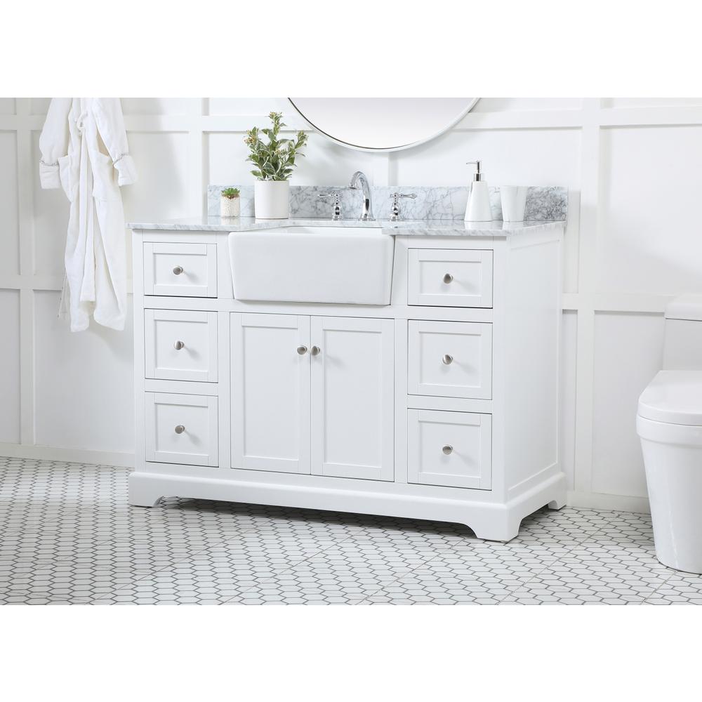 48 Inch Single Bathroom Vanity In White. Picture 2