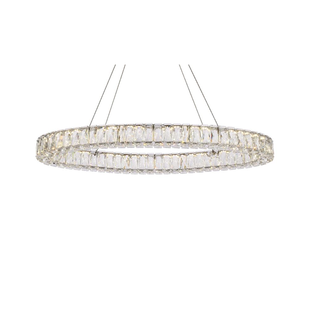 Monroe 36 Inch Led Oval Single Pendant In Chrome. Picture 2