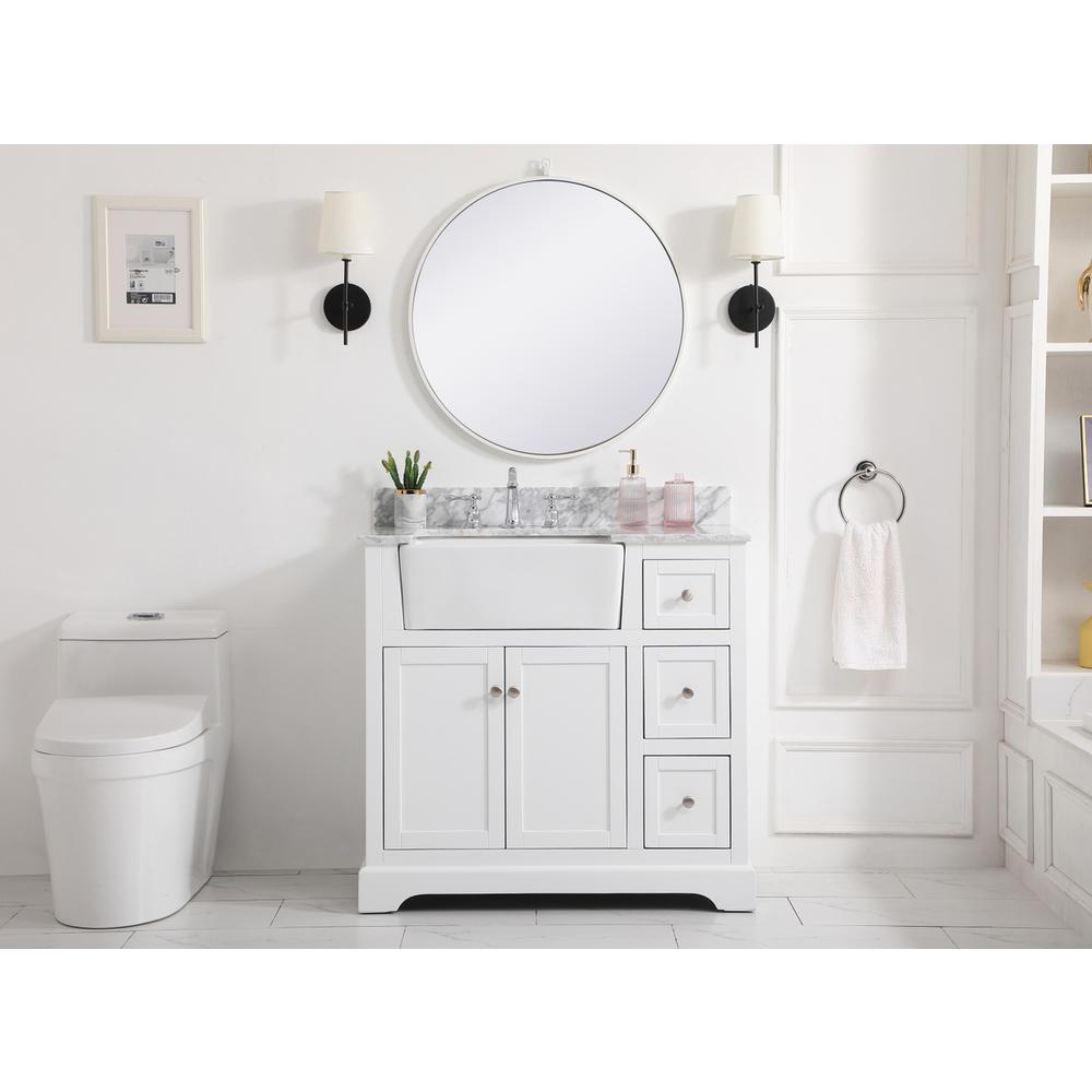 36 Inch Single Bathroom Vanity In White With Backsplash. Picture 4