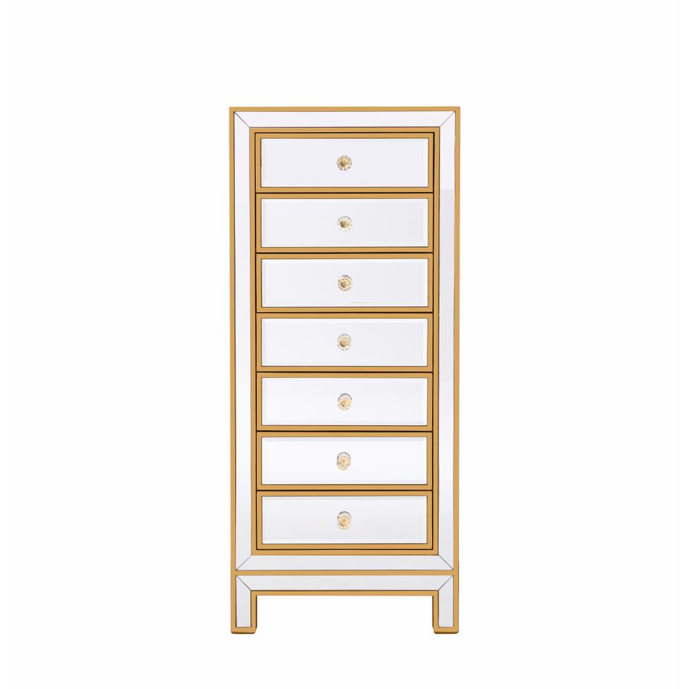 Lingerie Chest 7 Drawers 18In. W X 15In. D X 42In. H In Gold. Picture 1