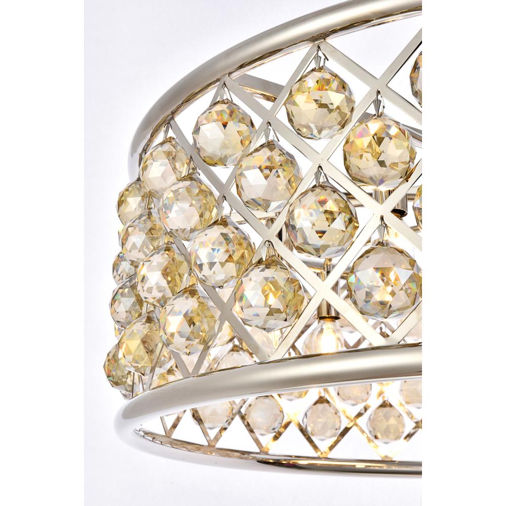 Madison 8 Light Polished Nickel Chandelier Golden Teak (Smoky) Royal Cut Crystal. Picture 3
