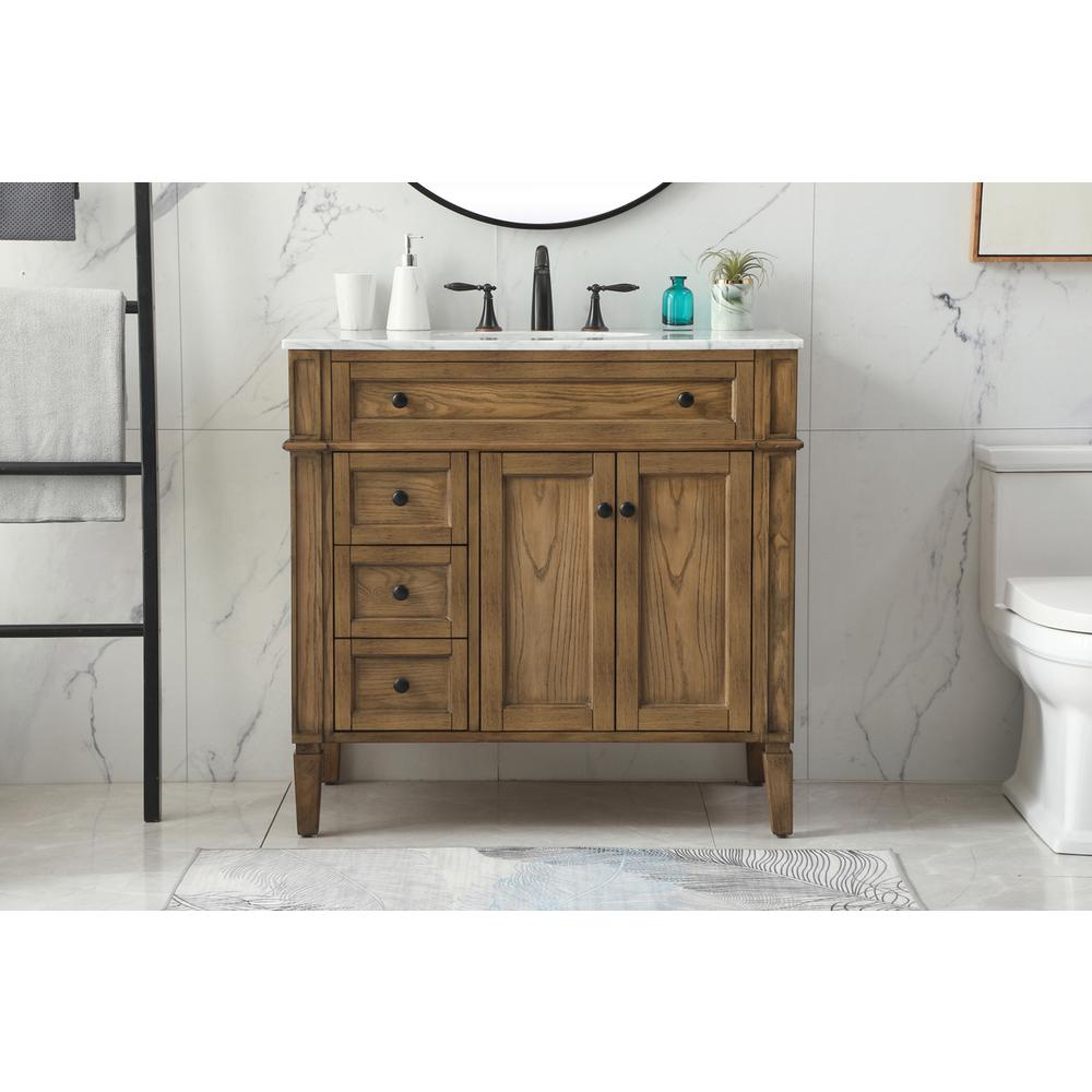 36 Inch Single Bathroom Vanity In Driftwood. Picture 14