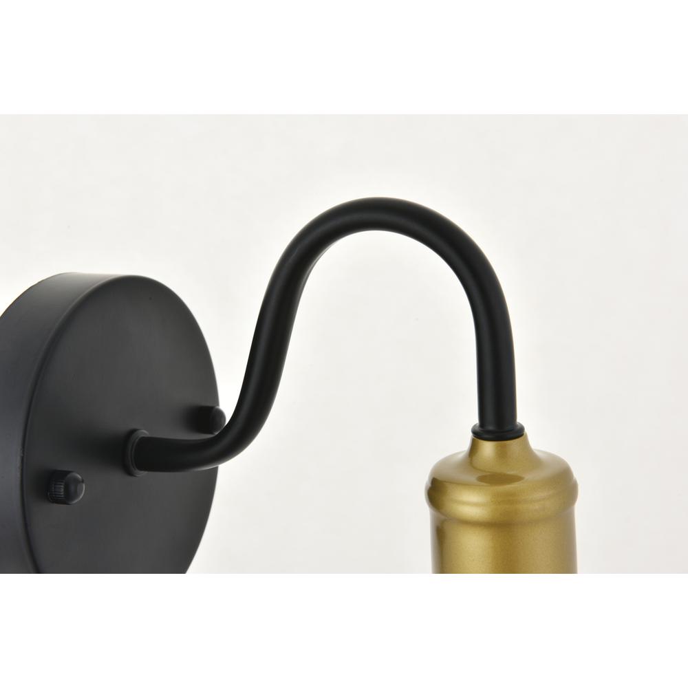 Serif 1 Light Brass And Black Wall Sconce. Picture 9