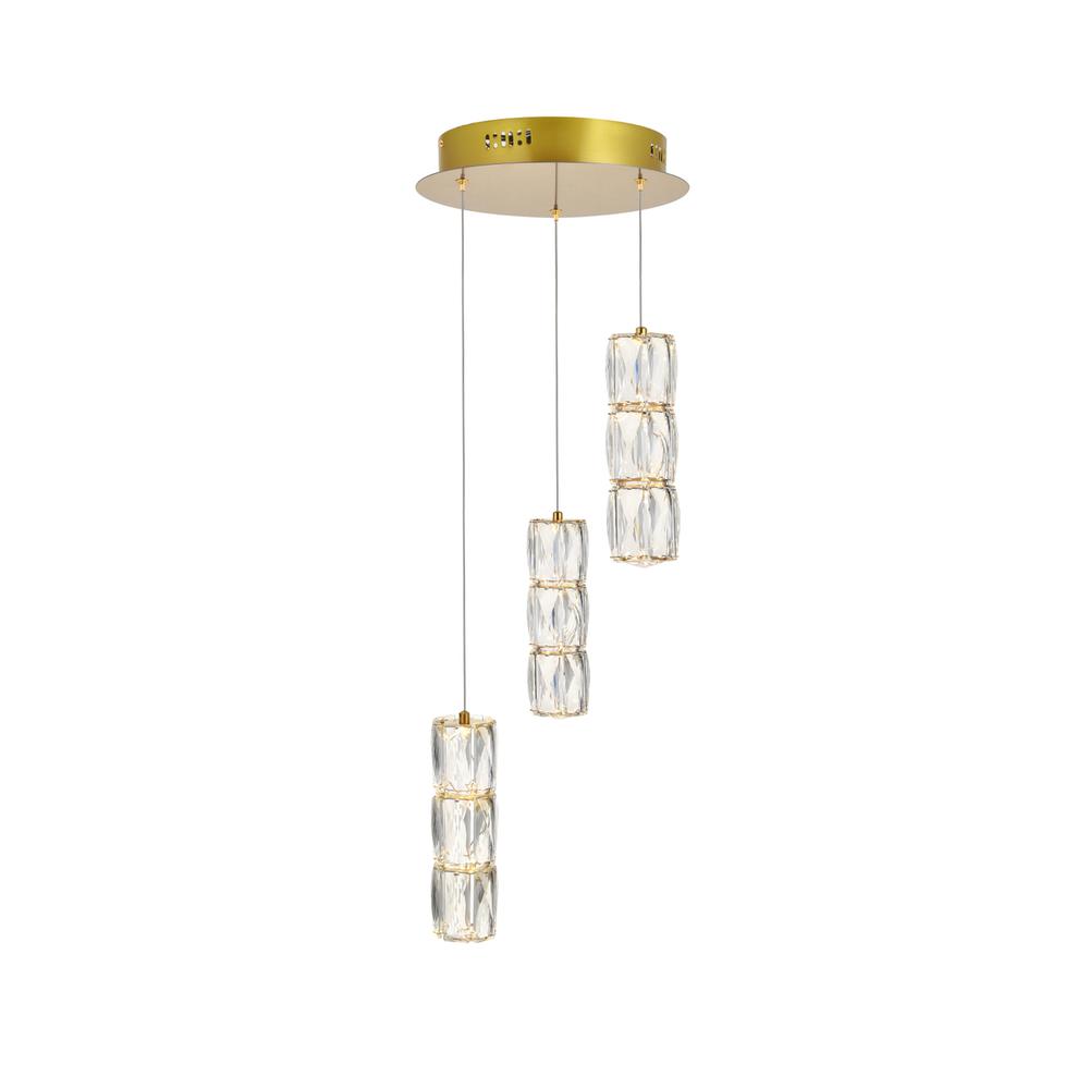 Polaris Led Light Gold Pendant Clear Crystal. Picture 1