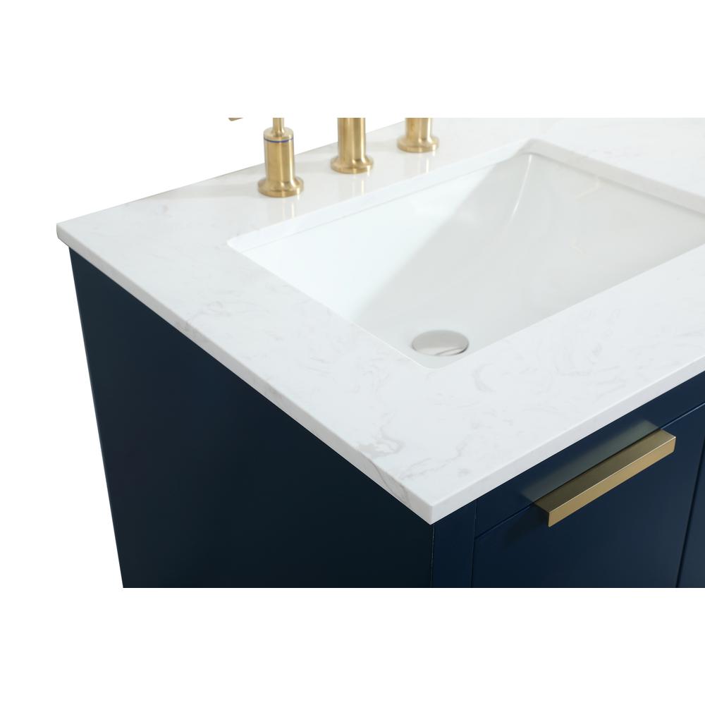 60 Inch Double Bathroom Vanity In Blue. Picture 11