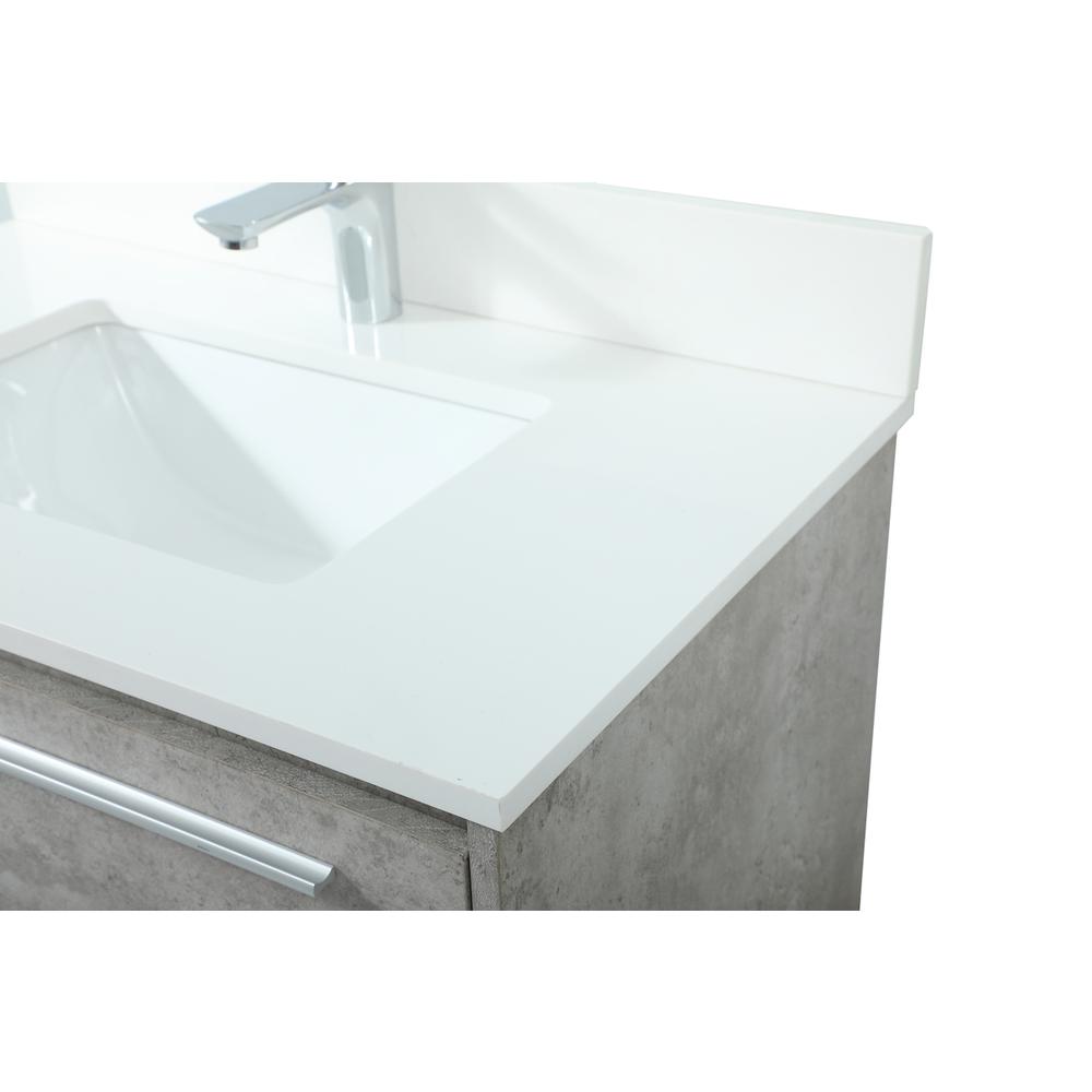 30 Inch Single Bathroom Vanity In Concrete Grey With Backsplash. Picture 11